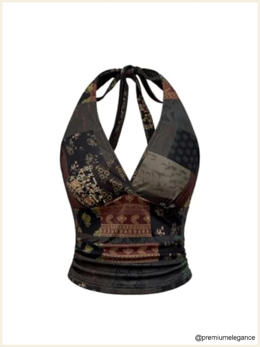 Boho V Neck Halter Crop Top Tie Backless Going Out Tank